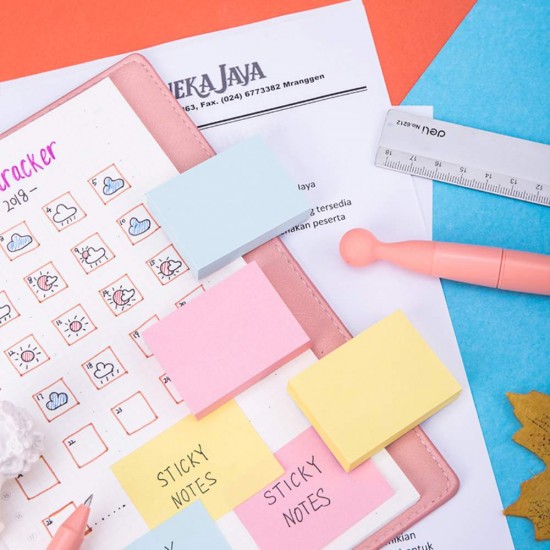 Set 300 Notite Adezive Deli Stick Up, 38x51 mm, 3 Culori, Bloc Notite Adezive, Notite Adezive la Bloc, Set de Notite Adezive, Sticky Notes, Post It Notes, Notite Sticky, Bloc de Notite Adezive, Notite Adezive 3 Culori, Notite Adezive Galbene