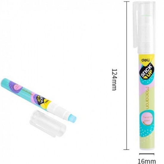 Lipici Deli Tip Creion Color, 2.6 g, Lipici Deli Tip Creion, Lipici cu Corp din Plastic, Lipici pentru Hartie, Lipici pentru Carton, Lipici Tip Creion pentru Hartie, Lipici Tip Creion pentru Carton, Lipici Solid