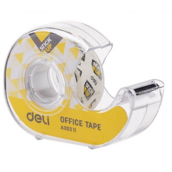 Dispenser cu Banda Adeziva Deli, 18mm x 7.62m, Suport Banda Adeziva, Suporturi si Dispensere cu Banda Adeziva, Deli Dispenser Banda Adeziva, Dispenser Banda Scotch, Suport si Dispenser Banda Scotch, Dispensere Scotch pentru Birou