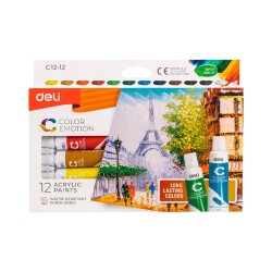 Culori Tempera DELI Color Emotion, Culori Acrilice, 12 Culori/Set, Vopsea Acrilica, Acuarele Pictura, Acuarele La Tub, Acuarela Acrilica, Culori Acrilice, Tub Culori Acrilice, Vopsele Acrilice, Culori Acrilice Pictura, Tub Acrilice,