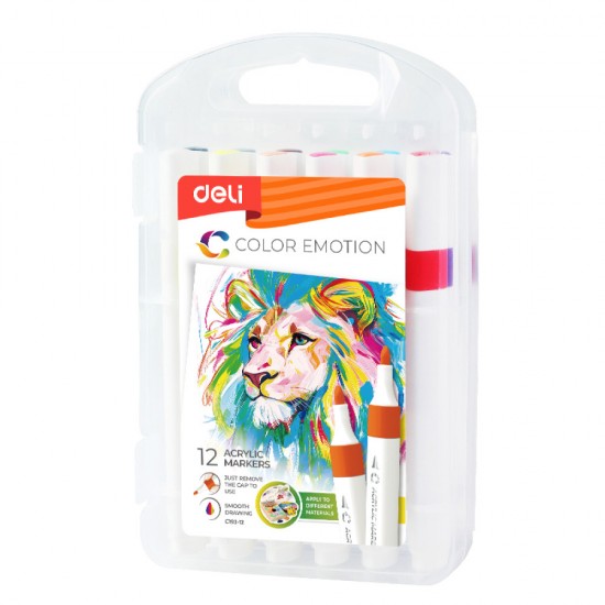 Markere Acrilice Set 12 Culori Color Emotion Deli