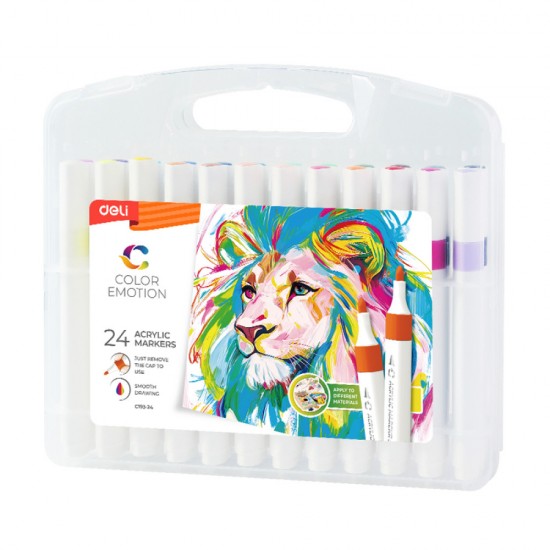 Markere Acrilice Set 24 Culori Color Emotion Deli