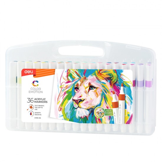 Markere Acrilice Set 36 Culori Color Emotion Deli