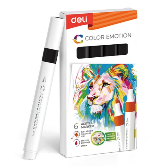 Marker Acrilic Negru Color Emotion Deli