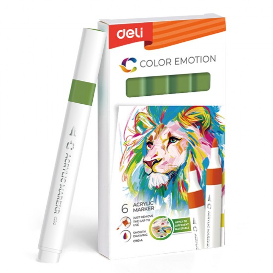Marker Acrilic Verde Muschi Color Emotion Deli