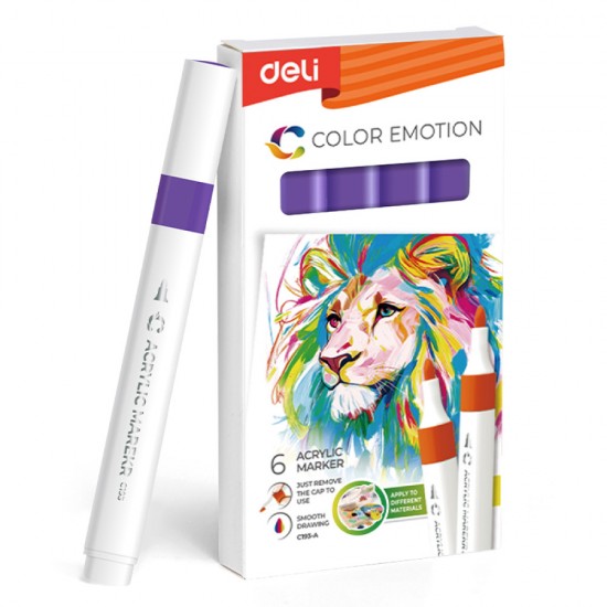 Marker Acrilic Mov Color Emotion Deli