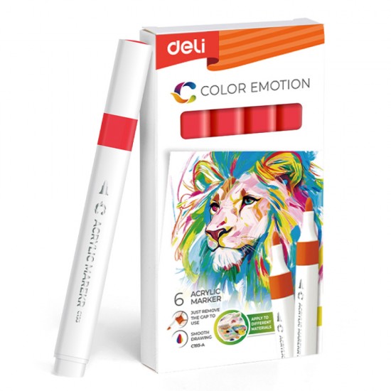 Marker Acrilic Rosu Color Emotion Deli