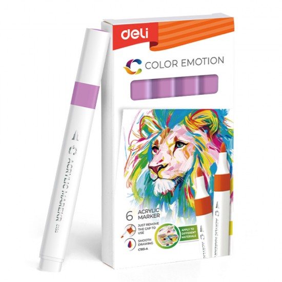 Marker Acrilic Violet Color Emotion Deli