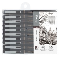 Liner Pigment Set 10 Buc Negru Dmast By Pebeo