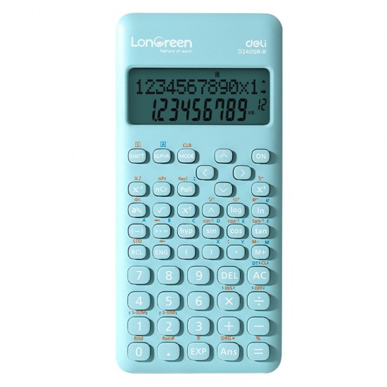 Calculator Stiintific 12dig 240f Bleu Longreen Plastic Reciclat Deli