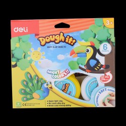 PLASTILINA SOFT LIGHT 6 BORCANE* 15G DELI