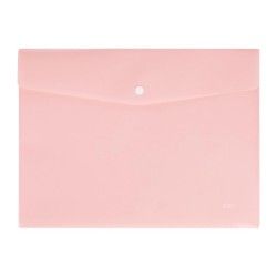 MAPA PLASTIC CU BUTON A4 ROZ PASTEL DELI