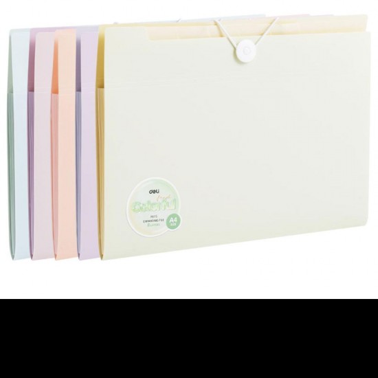 MAPA PLASTIC CU ELASTIC 7 SEPARATOARE DIVERSE CULORI MACARONS DELI