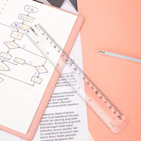 Rigla Transparenta Deli, 20 Cm, Plastic, Incolora, Rigla Din Plastic, Rigle Din Plastic, Liniar Din Plastic, Liniar Plastic, Rigle Plastic, Rigle Matematica, Rigla 20 Cm, Liniar 20 Cm, Liniar Matematica, Liniar Scoala, Rigla Scoala, Rigla Transparenta