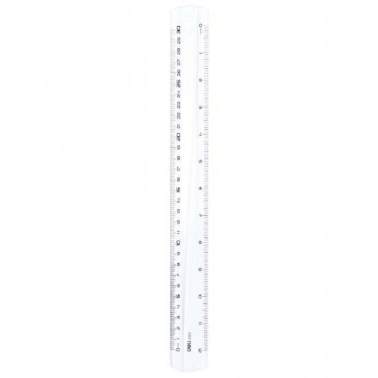 Rigla Transparenta Deli, 30 Cm, Plastic, Incolora, Rigla Din Plastic, Rigle Din Plastic, Liniar Din Plastic, Liniar Plastic, Rigle Plastic, Rigle Matematica, Rigla 30 Cm, Liniar 30 Cm, Liniar Matematica, Liniar Scoala, Rigla Scoala, Rigla Transparenta
