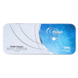 Trusa Geometrie 9 Piese Cutie Metalica Deli