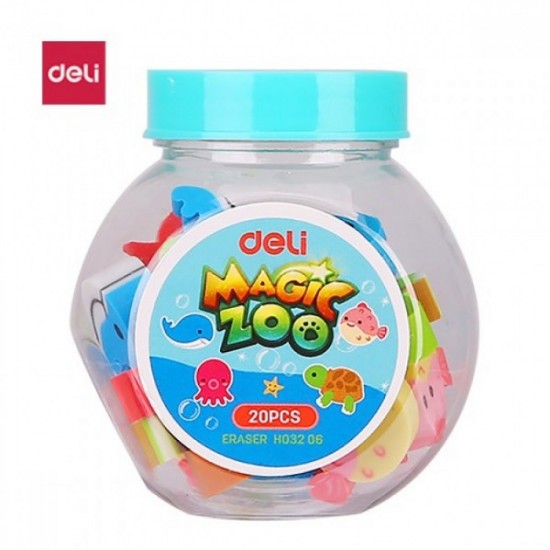 Set 20 Radiere Deli cu Animalute, Ambalate in Borcan de Plastic
