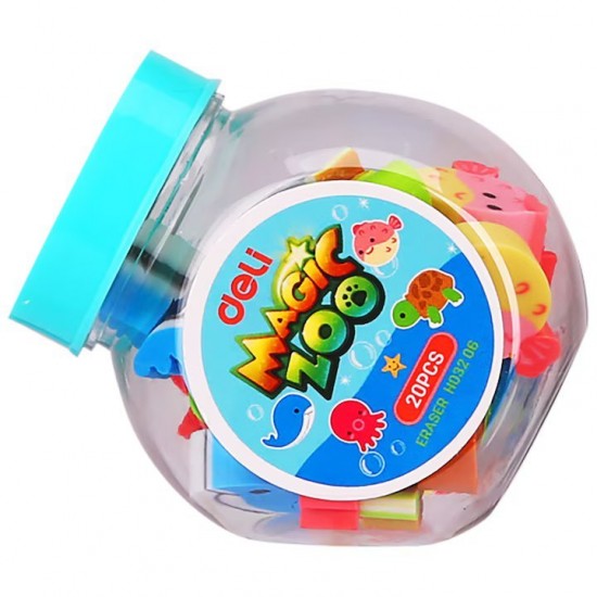 Set 20 Radiere Deli cu Animalute, Ambalate in Borcan de Plastic
