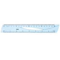 RIGLA 20CM ALBASTRA TRANSPARENTA DELI