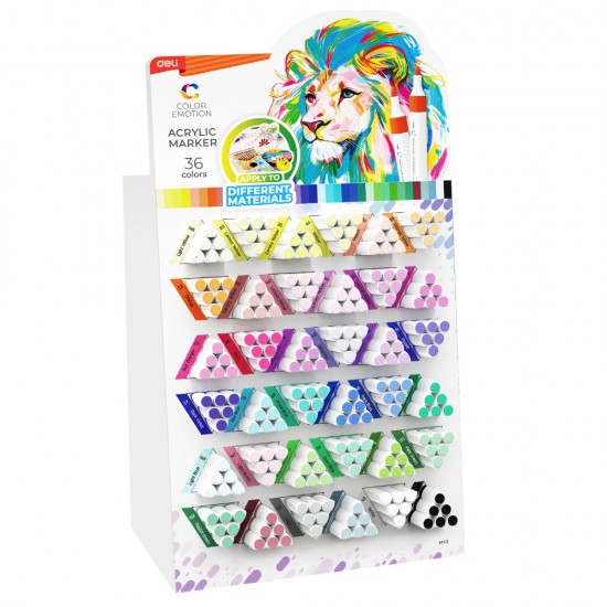 Display 216 Buc Marker Acrilic Color Emotion Deli