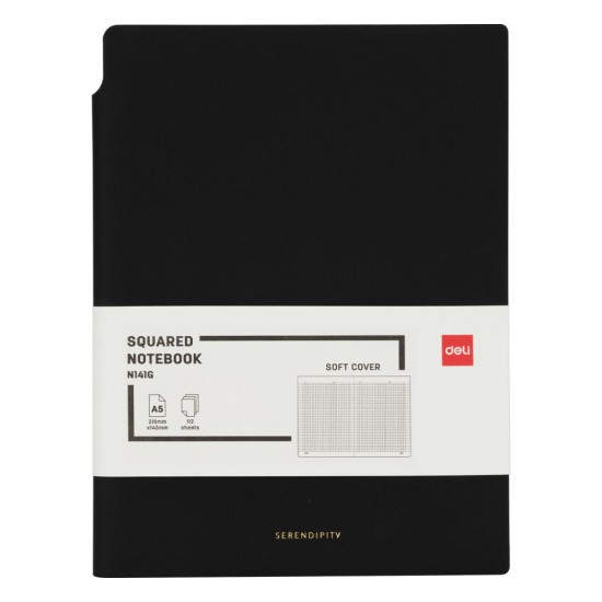 CAIET BIROU A5 112 FILE 80G ARITMETICA COPERTA PIELE NEGRU N141G DELI