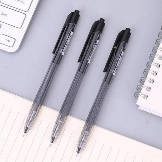 Pix cu Mecanism Deli Arrow, 0.7 mm, Negru, Pix Deli Arrow, Pix Arrow Deli, Pix cu Buton Deli, Pix Negru, Pix cu Scriere Neagra, Pix Scriere Neagra, Pixuri Negre, Pixuri Deli, Pixuri Negre cu Mecanism, Pixuri Deli Arrow, Pix 0.7 mm