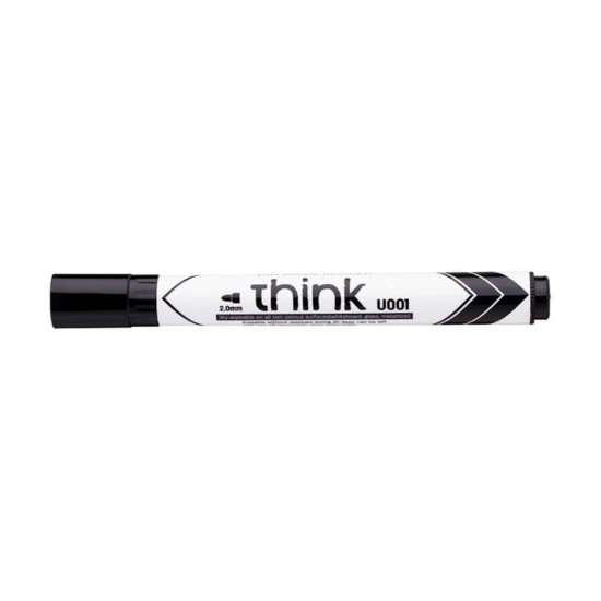 Marker Whiteboard Deli Think, Negru, Varf Rotund 2 mm, Marker Deli, Marker Deli Think, Marker Negru, Marker Whiteboard, Markere Whiteboard, Marker Tabla Magnetica, Markere Tabla Magnetica