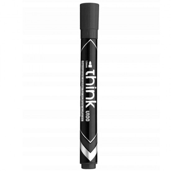 MARKER PERMANENT NEGRU VARF ROTUND 1.5MM DELI