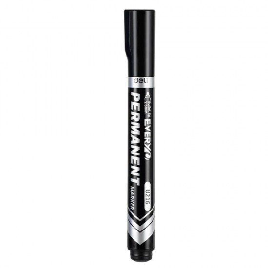 MARKER PERMANENT NEGRU VARF ROTUND 2.5MM DELI