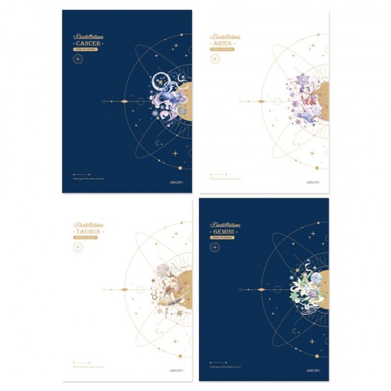 CAIET BIROU 252*174MM 96 FILE DICTANDO COPERTA ZODIAC DELI