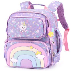 Ghiozdan Clasa 0 Funtasy Mov Curcubeu 3 Fermoare Pigna