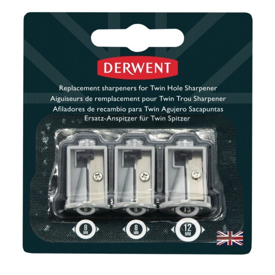 Set 3 Ascutitori Rezerva Pt 2302332 (2 Standard+1 Jumbo) Professional Derwent