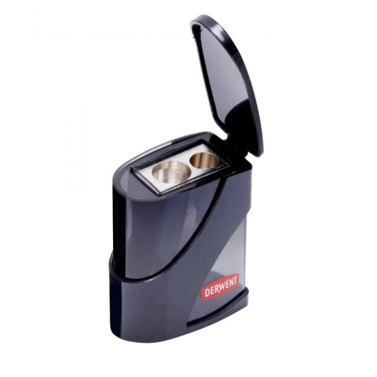 Ascutitoare Metalica Dubla Cu Rezervor Neagra Professional Derwent