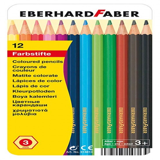 Creioane Colorate 12 Culori Cutie Metal Eberhard Faber