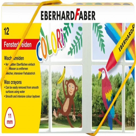 Creioane Cerate Pentru Sticla 12 Culori Eberhard Faber