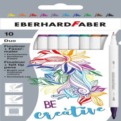Carioci 10 Culori 2 Capete (carioca+liner) Eberhard Faber