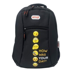 Ghiozdan Gimnaziu Emoji Clasic Negru 4 Fermoare Pigna