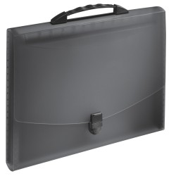 Mapa Plastic 12 Compartimente Cu Maner Neagra Vivida Esselte