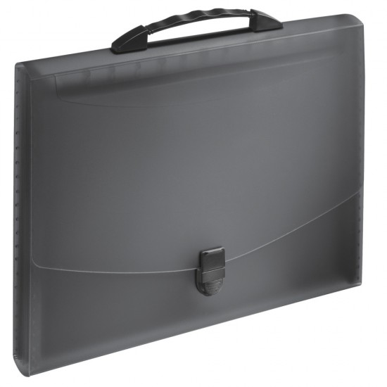 Mapa Plastic 12 Compartimente Cu Maner Neagra Vivida Esselte