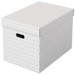 Cutie Depozitare Cu Capac 51 X 35 X 30cm Alba Recycled Fsc 3/set Esselte