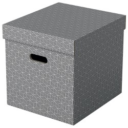 Cutie Depozitare Cu Capac 36 X 32 X 31cm Gri Recycled Fsc 3/set Esselte