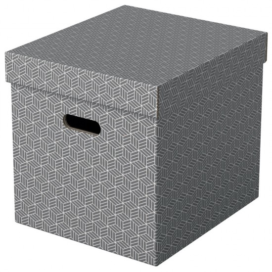Cutie Depozitare Cu Capac 36 X 32 X 31cm Gri Recycled Fsc 3/set Esselte
