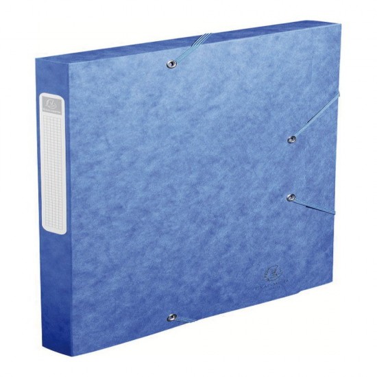 Mapa Carton Cu Burduf Si Elastic 2.5cm Albastru Exacompta