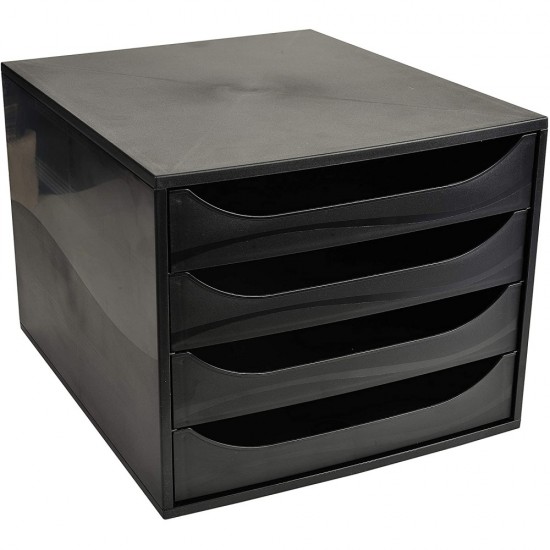 Cabinet 4 Sertare Negru/negru Exacompta