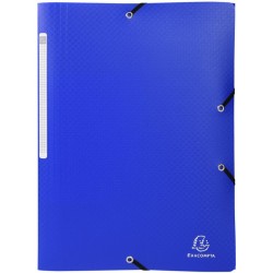 Mapa Plastic Cu Elastic Si Etich Cotor A4 Albastra Exacompta