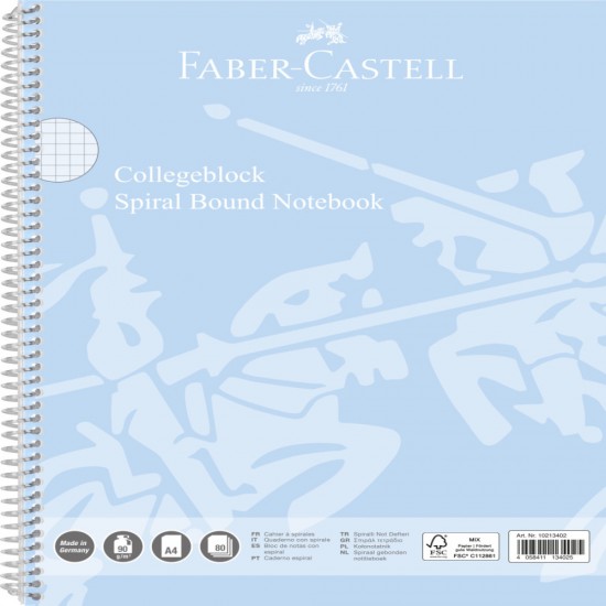 Caiet Spira A4 80 File 90 Gr Aritmetica Coperta Carton Bleu Sky Faber-castell
