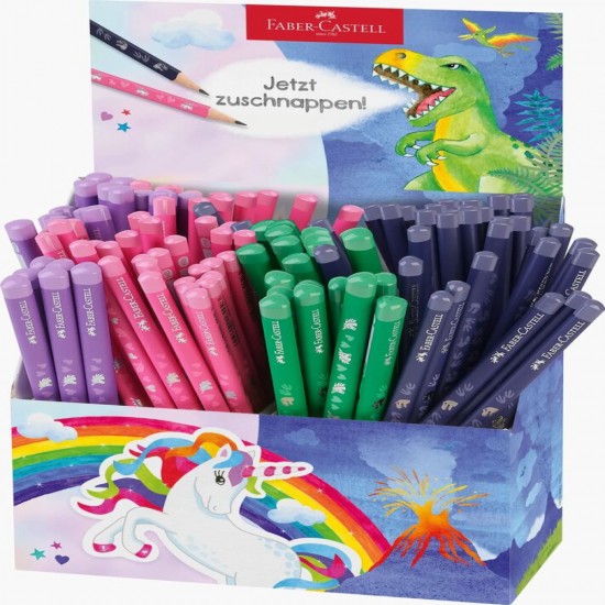 Display 120 Buc Creion Grafit Standard Si Jumbo Unicorni Si Dinozauri Faber-castell