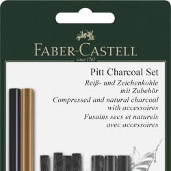BLISTER SET 10 BUCATI PITT MONOCHROME CARBUNE FABER-CASTELL