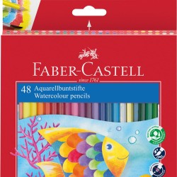 CREIOANE COLORATE ACUARELA 48 BUC + PENSULA FABER-CASTELL