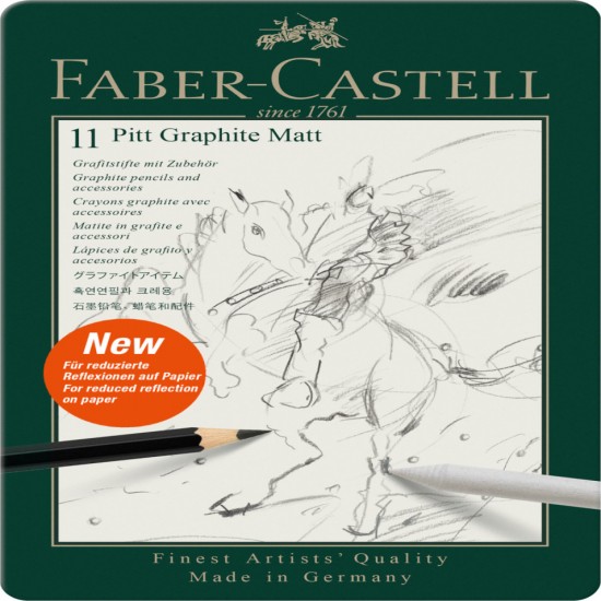 Set 11 Buc Creion Grafit Mat Pitt Faber-castell